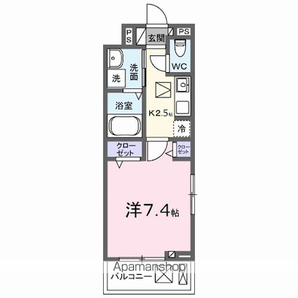 ルーベル桜井[1K/27.02m2]の間取図