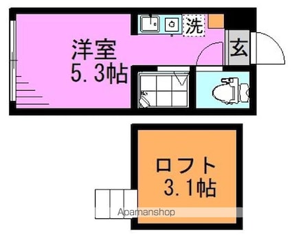 ハーモニーテラス新高円寺Ⅱ[1R/11.77m2]の間取図