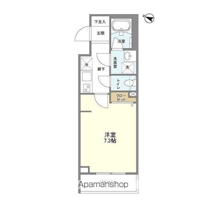 ＢＰＲレジデンス仙川[1K/25.06m2]の間取図