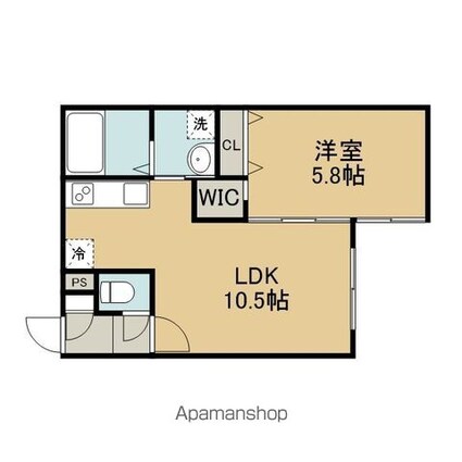 ＰＲＩＯＲ恵庭Ⅱ[1LDK/36.44m2]の間取図