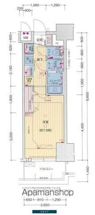 プレサンス上前津オレシア[1K/24.66m2]の間取図