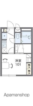 レオパレスラ　プランタン　Ⅱ[1K/19.87m2]の間取図