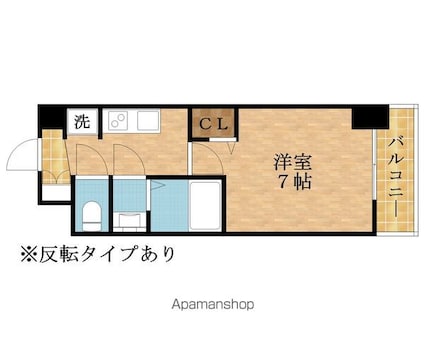 ソルテラスＯＳＡＫＡ緑橋クレアスト[1K/22.74m2]の間取図