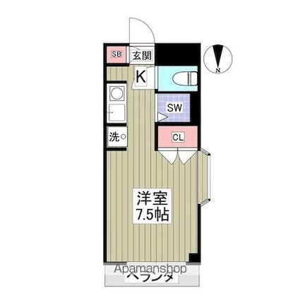 エスペランサ[1R/16.85m2]の間取図