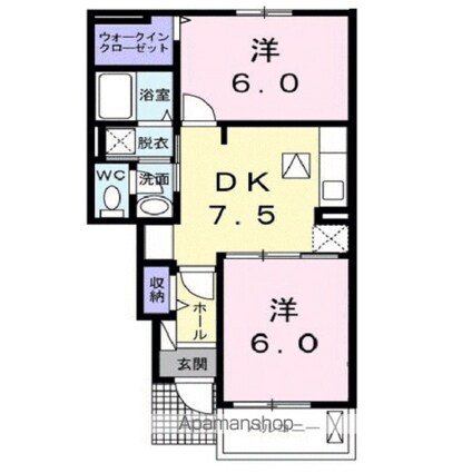 スプリング　セブン　Ｂ[2DK/46.06m2]の間取図