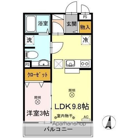 COMODO GIONE B棟の間取り写真