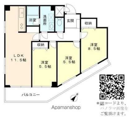 ロイヤルプラザ滝野川[3LDK/78m2]の間取図