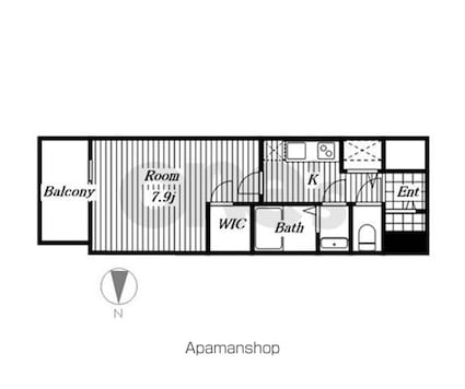エスリード名城公園プライム[1K/25.36m2]の間取図