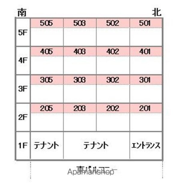 小山ビル[1LDK/43m2]の配置図