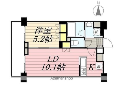東京都中野区中野５丁目[1LDK/40.33m2]の間取図