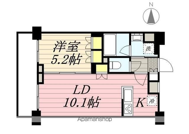 東京都中野区中野５丁目[1LDK/40.33m2]の間取図