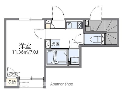 レオネクストソレイユ[1K/21.9m2]の間取図