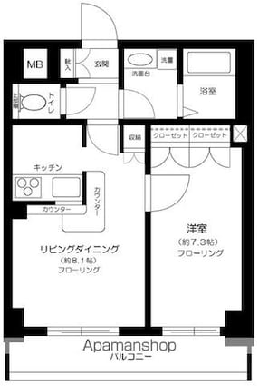 Ｓ・フラット吉祥寺[1LDK/42m2]の間取図