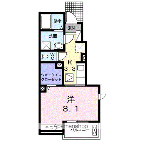 和歌山市北島のアパートの間取り