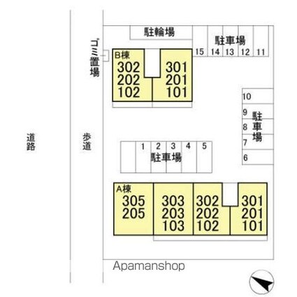 スカイパレット　Ａ[2LDK/52.55m2]の配置図