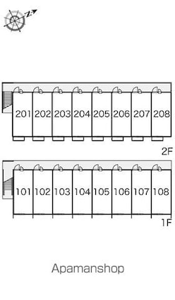 レオパレスひまわり松前[1K/22.7m2]の配置図