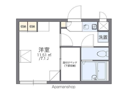 レオパレスグラティテュードⅢ[1K/19.87m2]の間取図