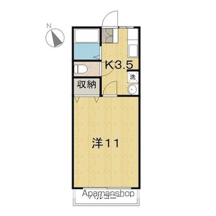 イーストレトアＳ[1K/32.44m2]の間取図