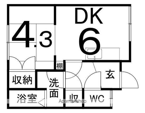 イオボヌール釧路Ⅲ 2-3 ｜ 北海道釧路市星が浦大通２丁目3-3（賃貸アパート1DK・2階・27.74㎡） その2
