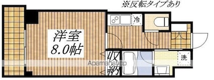 ベルヴュコート立川[1K/26.29m2]の間取図