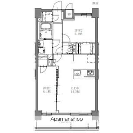 ＳーＲＥＳＩＤＥＮＣＥ上社ａｕｒｅａｔｅ（オリート）　１２月契[2LDK/58.87m2]の間取図