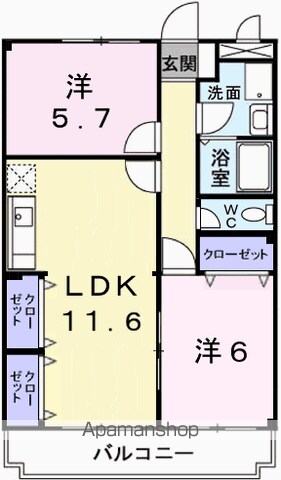 玲巧ハイツ3の間取り写真