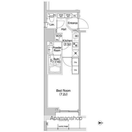 コンフォリア錦糸町[1K/27.62m2]の間取図
