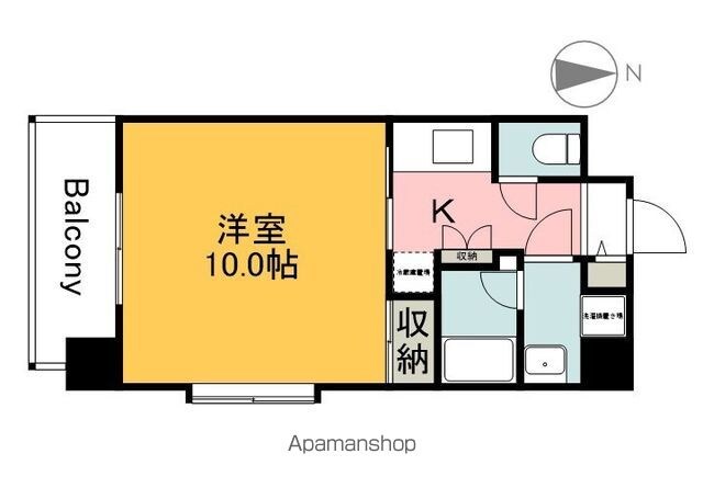 広島県広島市中区竹屋町[1K/30.16m2]の間取図