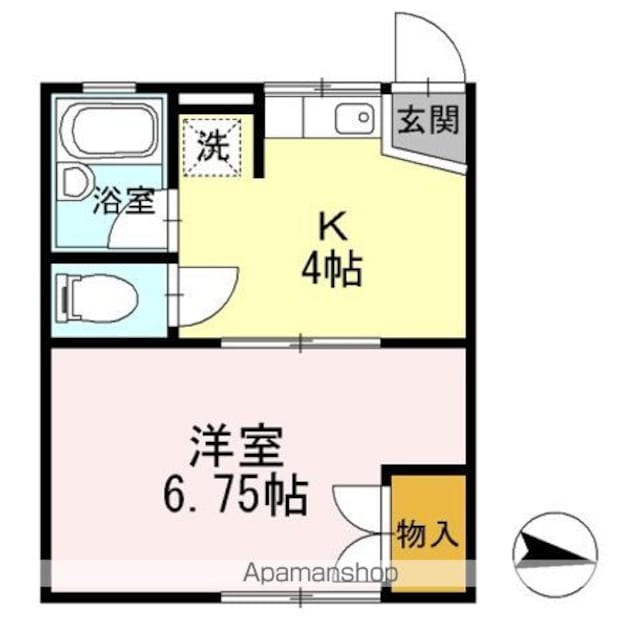 サニーハイム[1K/24.84m2]の間取図