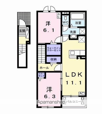 【ＤＩＣＥーＫⅡ（ダイスケーⅡ）の間取り】