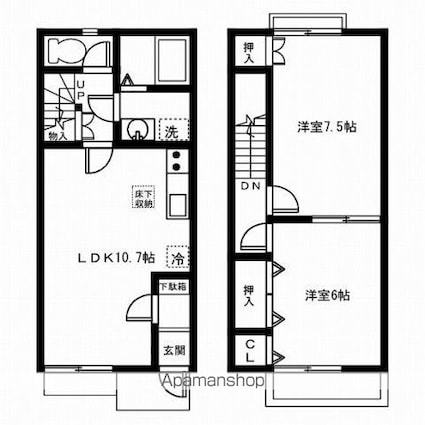 滋賀県野洲市小篠原[2LDK/59.62m2]の間取図