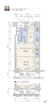 メインステージ浅草[1DK/30.49m2]の間取図