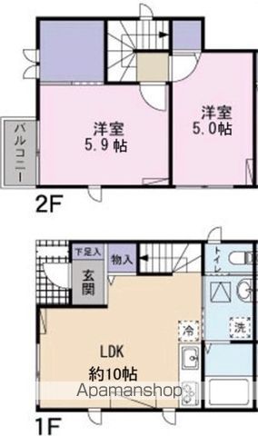 横浜市保土ケ谷区坂本町のタウンハウスの間取り