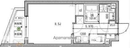 ルネサンスコート祐天寺[1K/25.9m2]の間取図