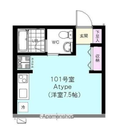タスティ阪東橋[1R/20.7m2]の間取図