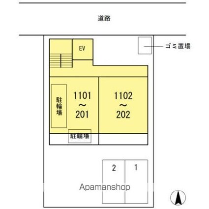ペ・パサージュ平和[1R/24.61m2]の配置図