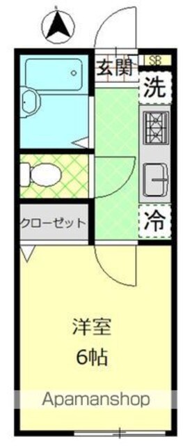 グランドール上北沢[1K/16.51m2]の間取図