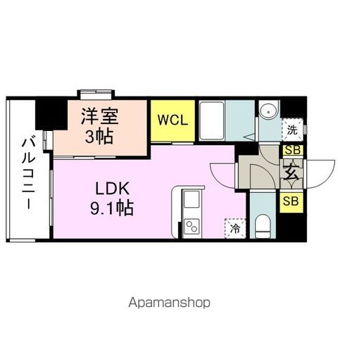 コモテリア渡辺通の間取り