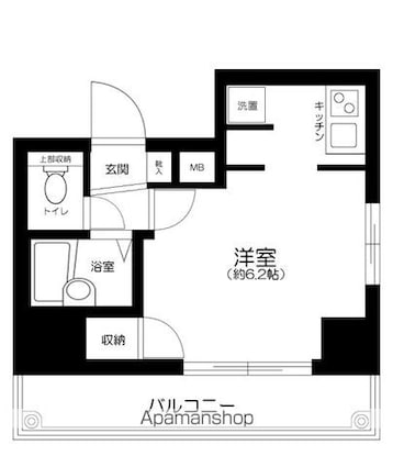 東京都中野区野方１丁目[1K/19.58m2]の間取図