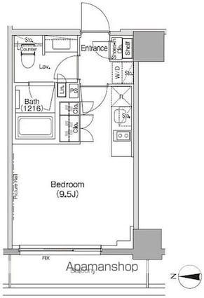 東京都世田谷区太子堂２丁目[1R/25.14m2]の間取図