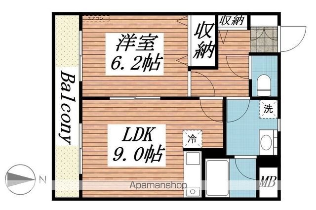 和歌山県和歌山市小雑賀[1LDK/40.33m2]の間取図