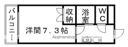 セントラルハイツ滝川[1K/21.6m2]の間取図