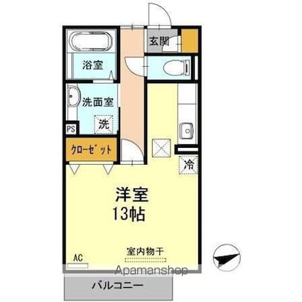ナンシーコート[1R/37.78m2]の間取図