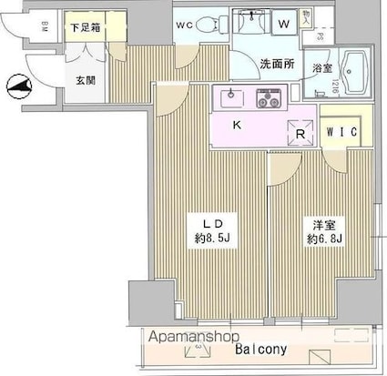 フェアステージ武蔵野[1LDK/47.85m2]の間取図