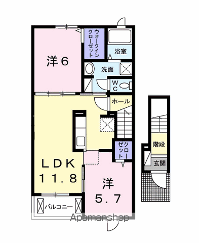 【神栖市大野原中央のアパートの間取り】