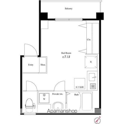 ＶＥＸＡ下目黒[1R/20.76m2]の間取図