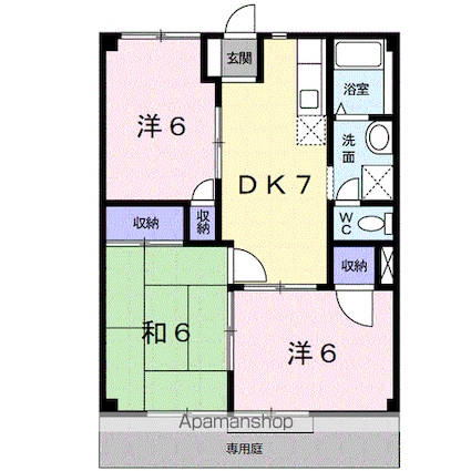 ＭハイツⅡ[3DK/52.17m2]の間取図