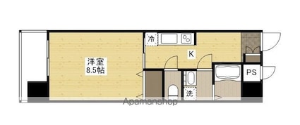 アクアシティ本川町[1K/29.48m2]の間取図