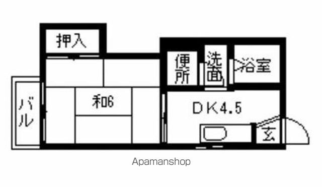 福岡市東区筥松のアパートの間取り