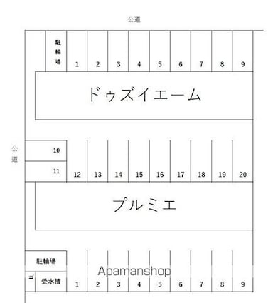 ドゥズイエーム[1K/23.18m2]の配置図
